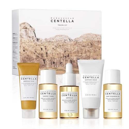 SKIN1004 Madagascar Centella Travel Kit - 5 Piece Basic Skincare Trial Set for Women & Mom Avelisse