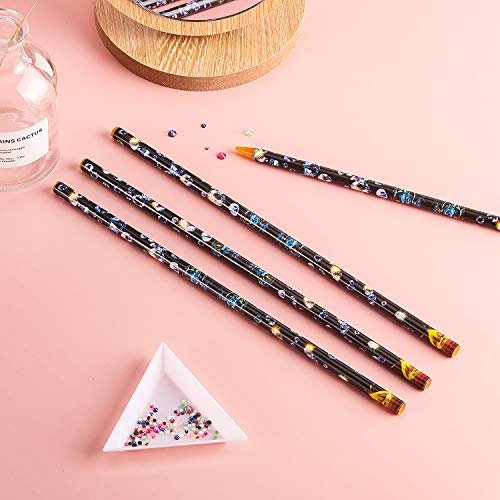 Blulu 10 Pcs Wax Pencil for Rhinestone Nail Point Drill Wax Pen Diamond Art Dotting Pen Self Adhesive Resin Picker Pencil Gem Picker Tool with 5 Pcs Triangular Bead Sorting Plate for Nail DIY Decor - görsel 8