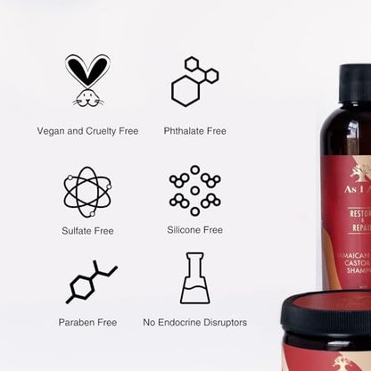 As I Am Jamaican Black Castor Oil Shampoo - Sulfate-Free Moisturizing Shampoo for Hair Growth & Scalp Health, 355ml