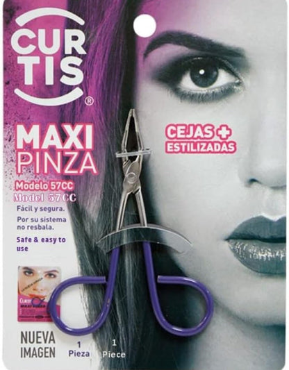 Professional Salon Tweezers with Easy Scissor Handle – Precision Eyebrow & Facial Hair Tweezers for Men & Women (Purple, Made in Mexico)