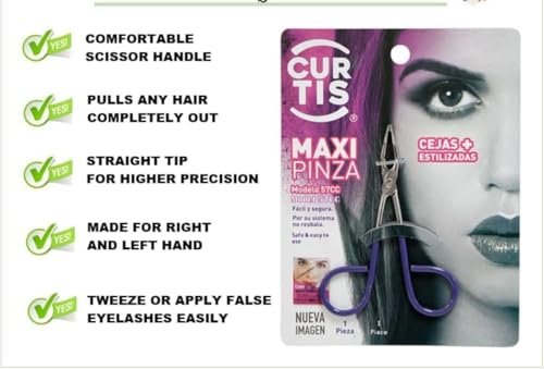 Professional Salon Tweezers with Easy Scissor Handle – Precision Eyebrow & Facial Hair Tweezers for Men & Women (Purple, Made in Mexico) - görsel 6