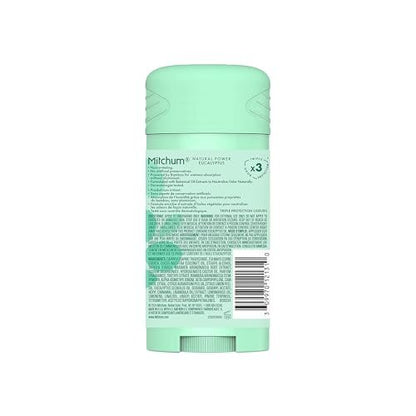 Mitchum Women’s Natural Power Deodorant Solid – Eucalyptus – 24-Hour Protection – Vegan, 2.7 oz