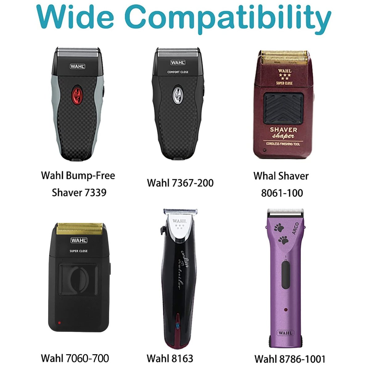 vhbw 2V Replacement Charger Power Cord for Wahl Shaver, Trimmer, and Clipper Models 8061, 8163, 8786-1001, 7367, 7357, 7029, 7060, 7035, 7339, 7356, 4000, 5-Star Series Avelisse