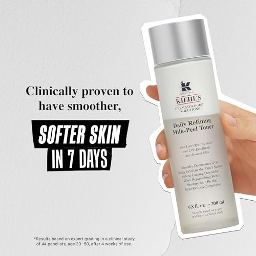 Kiehl's Daily Refining Milk-Peel Toner - Gentle Exfoliating Facial Toner with Lipo-Hydroxy Acid & Almond Milk, 6.8 fl oz Avelisse
