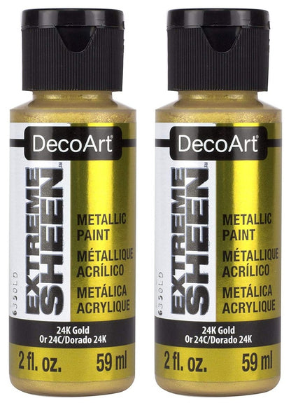 DecoArt Extreme Sheen 24K Gold Paint - 2 Ounce (Two Pack)