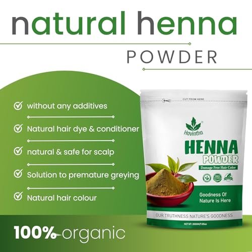 Havintha Natural Indigo Powder and Henna Powder Combo for Black Hair Colour (200g+200g) - görsel 6