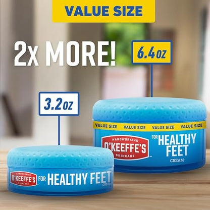 O'Keeffe's for Healthy Feet Foot Cream - 6.4 oz Jar (2 Pack) - Guaranteed Relief for Extremely Cracked, Dry Feet Avelisse