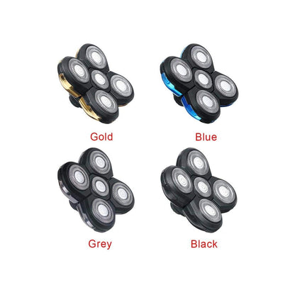 IVYRISE 5 Head Shaver Replacement Head - 4D Rotary Cutting Double Ring Blade, Easy to Install Electric Shaver Head for Universal 5 Head Shavers