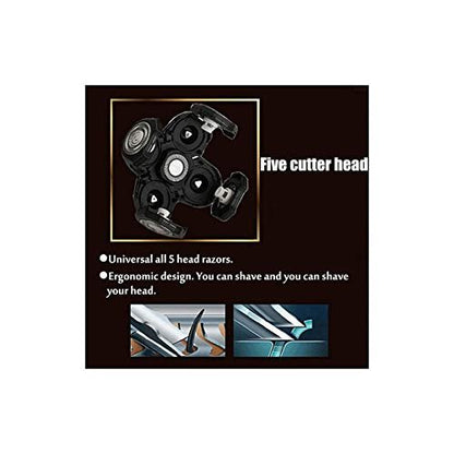 IVYRISE 5 Head Shaver Replacement Head - 4D Rotary Cutting Double Ring Blade, Easy to Install Electric Shaver Head for Universal 5 Head Shavers
