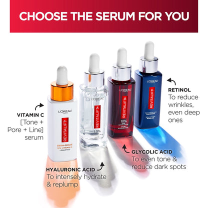 L'Oreal Paris Revitalift 0.3% Pure Retinol Night Serum – Reduce Deep Wrinkles, Fragrance Free, 1 oz + Moisturizer Sample Avelisse