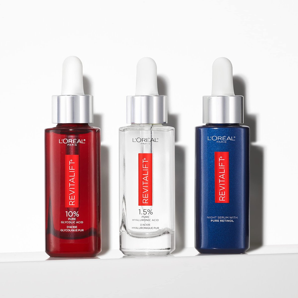 L'Oreal Paris Revitalift 0.3% Pure Retinol Night Serum – Reduce Deep Wrinkles, Fragrance Free, 1 oz + Moisturizer Sample Avelisse