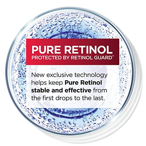 L'Oreal Paris Revitalift 0.3% Pure Retinol Night Serum – Reduce Deep Wrinkles, Fragrance Free, 1 oz + Moisturizer Sample Avelisse