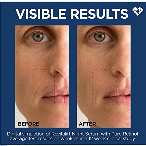 L'Oreal Paris Revitalift 0.3% Pure Retinol Night Serum – Reduce Deep Wrinkles, Fragrance Free, 1 oz + Moisturizer Sample Avelisse