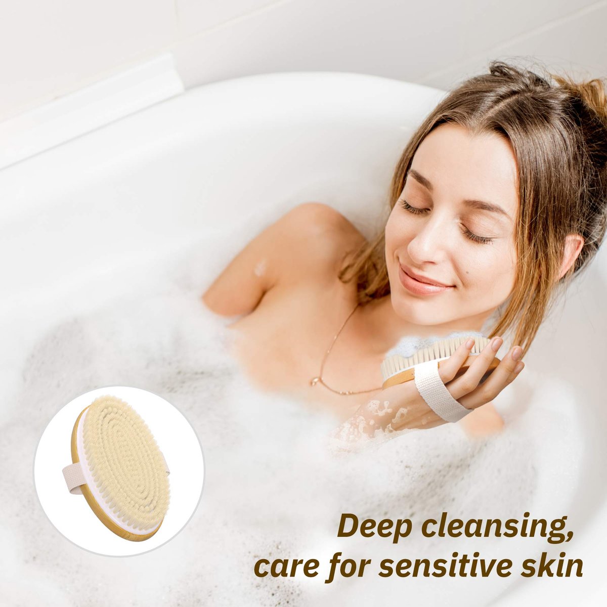 Metene Dry Brushing Body Brush – Soft & Stiff Natural Bristles for Exfoliating, Massage & Cellulite – Improve Circulation – 2 Pack (Blue) - görsel 11