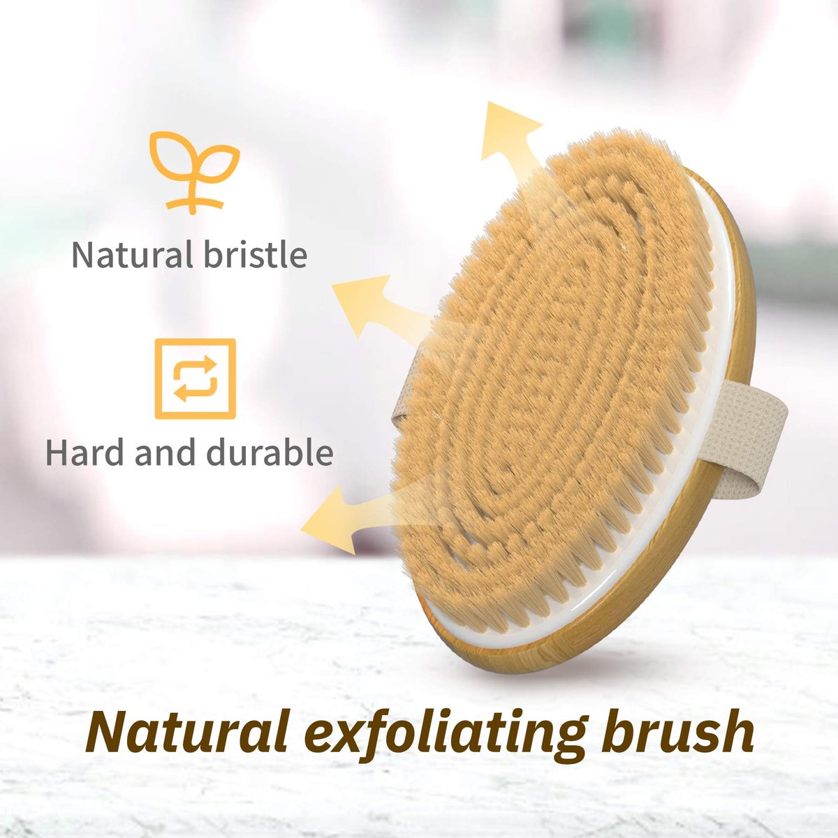 Metene Dry Brushing Body Brush – Soft & Stiff Natural Bristles for Exfoliating, Massage & Cellulite – Improve Circulation – 2 Pack (Blue) - görsel 3