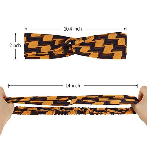 Meartchy 16 Pcs Boho Headbands for Women - Vintage Floral Twisted Criss Cross Elastic Head Wraps - görsel 3