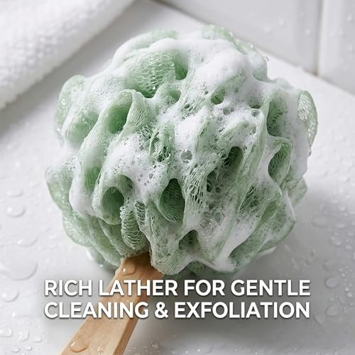 4-Pack Large Bath Puff Loofah Sponge with – Large Size for Full Coverage: Each puff measures approximately 5.5 – Image 12