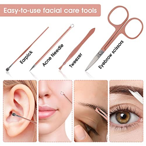 12-in-1 Nail Clippers and Beauty Tool Portable Set with Pink Leather Bag – Stainless Steel Manicure Kit for Home, Travel, and Gift Giving - görsel 7