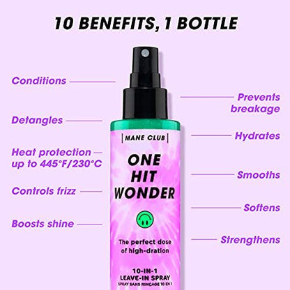 MANE CLUB One Hit Wonder 10-in-1 Leave-In Spray – Cruelty-Free & Vegan Hair Detangler & Styler, 5.3 oz