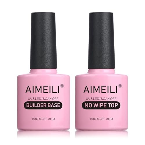 AIMEILI 5 in 1 Builder Base Hema Free Clear Builder Nail Gel for Nails Extension and No Wipe Top Set Soak Off UV LED Cruelty Free Vegan Gel Nail Lacquer - görsel 2