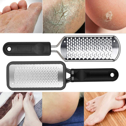 2-Pack Colossal Professional Foot File & Callus Remover | High Grade Stainless Steel Foot Rasp for Wet & Dry Feet | Washable Pedicure Tool for Smooth Heels