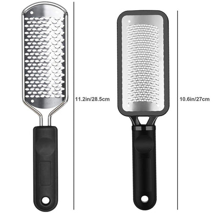 2-Pack Colossal Professional Foot File & Callus Remover | High Grade Stainless Steel Foot Rasp for Wet & Dry Feet | Washable Pedicure Tool for Smooth Heels
