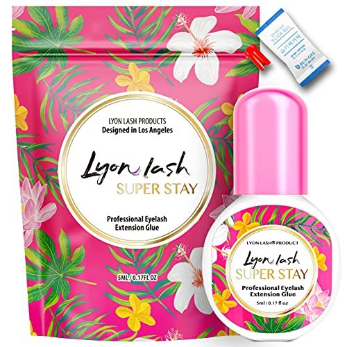 Lyon Lash Super Stay Eyelash Extension Performance Glue - 0.5 Sec Dry Time, Up to 8 Weeks Retention, Black Adhesive for Professionals (5ml) Avelisse