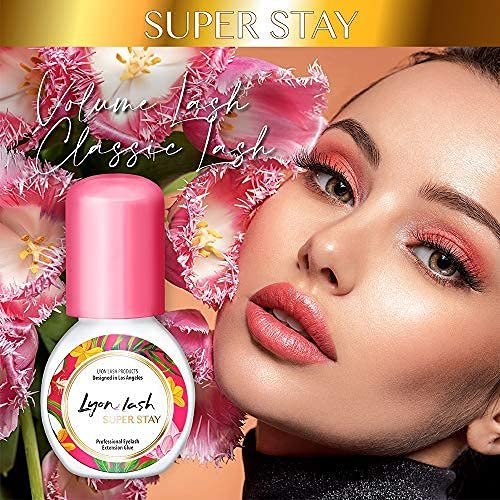 Lyon Lash Super Stay Eyelash Extension Performance Glue - 0.5 Sec Dry Time, Up to 8 Weeks Retention, Black Adhesive for Professionals (5ml) Avelisse
