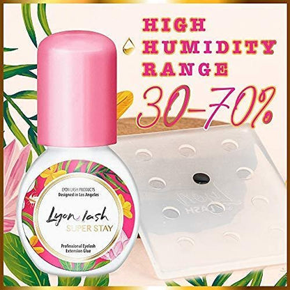 Lyon Lash Super Stay Eyelash Extension Performance Glue - 0.5 Sec Dry Time, Up to 8 Weeks Retention, Black Adhesive for Professionals (5ml) Avelisse