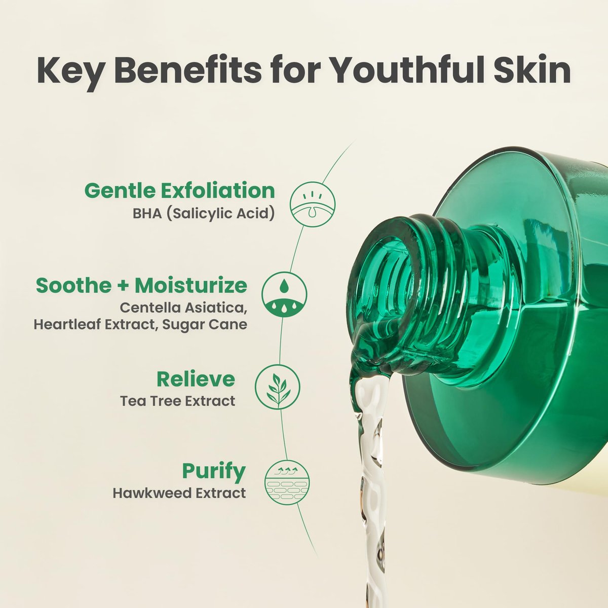 AXIS-Y Daily Purifying Treatment Toner with Salicylic Acid & Centella Asiatica - Pore Minimizer, Oil Control & Blemish Treatment Face Exfoliator - Vegan Korean Skin Care BHA Toner (6.76 fl. oz.) - görsel 7