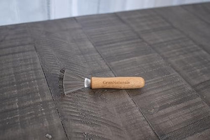 GranNaturals Hair Brush Cleaner - Durable Metal Wires, Ergonomic Wooden Handle - Quick Hair, Dust & Lint Remover for Brushes