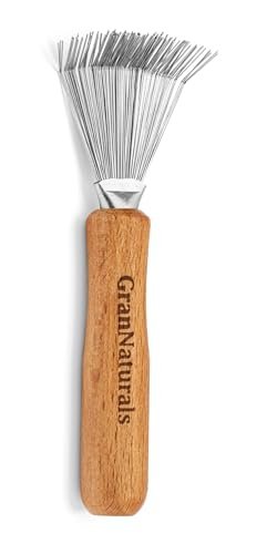 GranNaturals Hair Brush Cleaner - Durable Metal Wires, Ergonomic Wooden Handle - Quick Hair, Dust & Lint Remover for Brushes - görsel 2