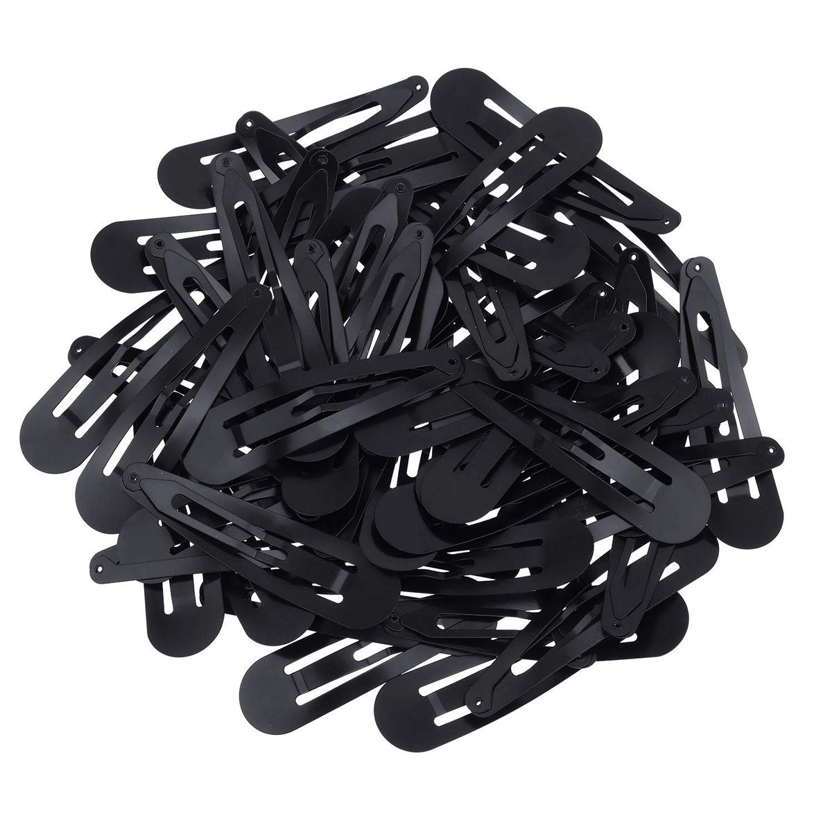 WILLBOND 50 Pcs Snap Clips for Hair - Large Metal No Slip Hair Barrettes, Long Side Clips for Women, Black Avelisse