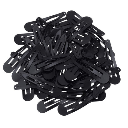 WILLBOND 50 Pcs Snap Clips for Hair - Large Metal No Slip Hair Barrettes, Long Side Clips for Women, Black Avelisse