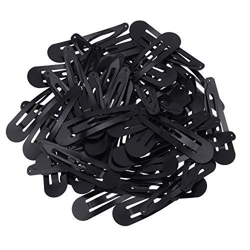 WILLBOND 50 Pcs Snap Clips for Hair - Large Metal No Slip Hair Barrettes, Long Side Clips for Women, Black Avelisse