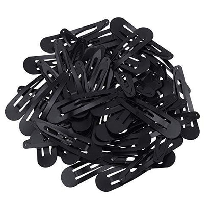 WILLBOND 50 Pcs Snap Clips for Hair - Large Metal No Slip Hair Barrettes, Long Side Clips for Women, Black Avelisse