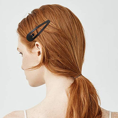 WILLBOND 50 Pcs Snap Clips for Hair - Large Metal No Slip Hair Barrettes, Long Side Clips for Women, Black Avelisse