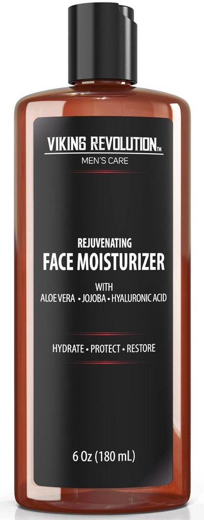 Viking Revolution Natural Moisturizer Cream for Men - Anti Wrinkle & Anti Aging Face Lotion, 6 Fl Oz
