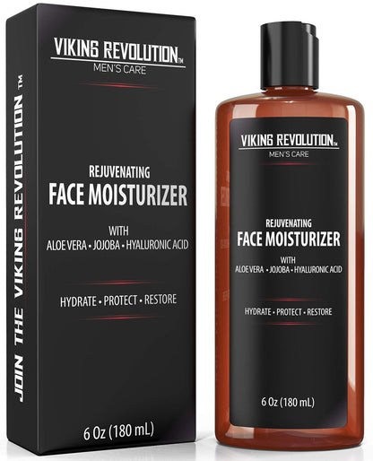 Viking Revolution Natural Moisturizer Cream for Men - Anti Wrinkle & Anti Aging Face Lotion, 6 Fl Oz
