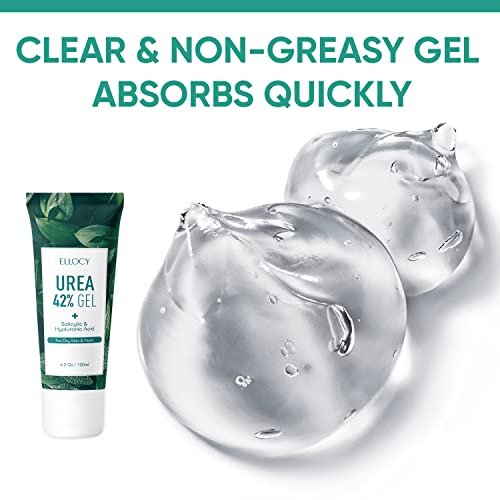 Ellocy 42% Urea Gel with Salicylic & Hyaluronic Acid - Cracked Heel Repair & Callus Remover for Feet, Elbows, Hands - 4 oz Avelisse