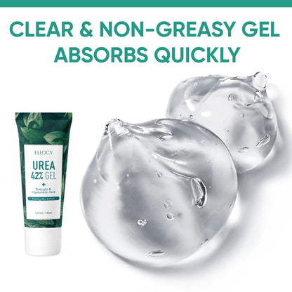 Ellocy 42% Urea Gel with Salicylic & Hyaluronic Acid - Cracked Heel Repair & Callus Remover for Feet, Elbows, Hands - 4 oz Avelisse