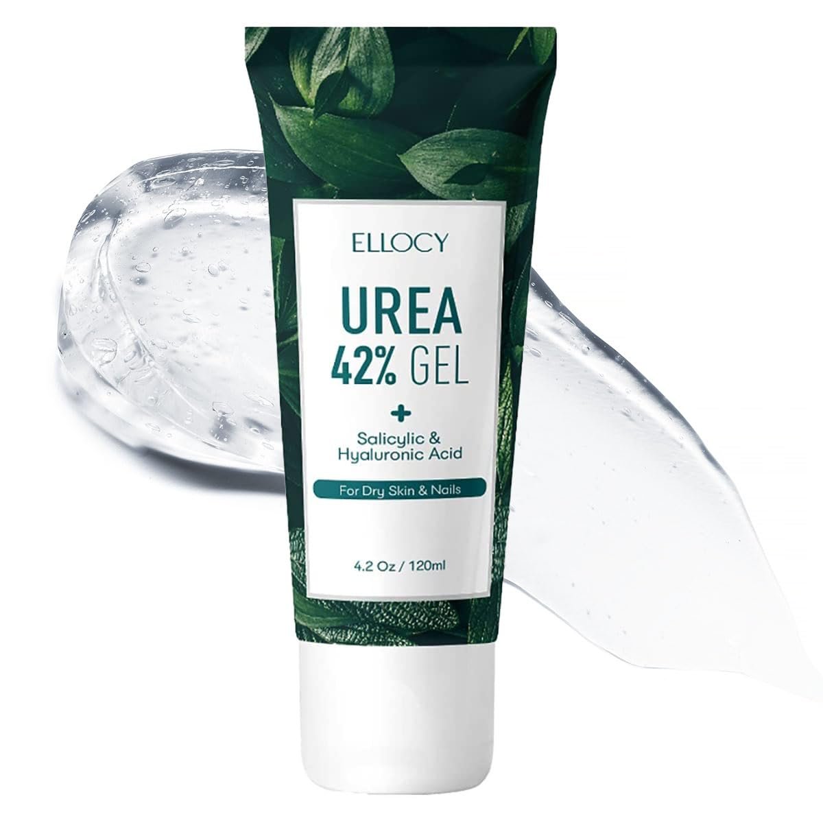 Ellocy 42% Urea Gel with Salicylic & Hyaluronic Acid - Cracked Heel Repair & Callus Remover for Feet, Elbows, Hands - 4 oz Avelisse