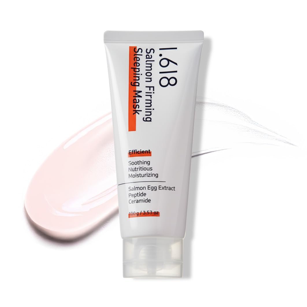 1.618 Salmon Firming Sleeping Mask 3.53 oz – Korean Overnight Moisturizer with Peptide, Vit-P, Beta Glucan, Centella Asiatica, Ceramide NP, Niacinamide, Adenosine, Trehalose Avelisse