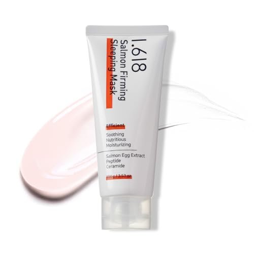 1.618 Salmon Firming Sleeping Mask 3.53 oz – Korean Overnight Moisturizer with Peptide, Vit-P, Beta Glucan, Centella Asiatica, Ceramide NP, Niacinamide, Adenosine, Trehalose Avelisse