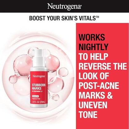 Neutrogena Retinol SA Stubborn Marks PM Treatment – Face Exfoliating Treatment for Post-Acne Marks & Uneven Skin Tone, Non-Comedogenic, 1.0 Fl Oz