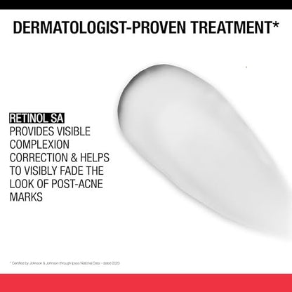 Neutrogena Retinol SA Stubborn Marks PM Treatment – Face Exfoliating Treatment for Post-Acne Marks & Uneven Skin Tone, Non-Comedogenic, 1.0 Fl Oz