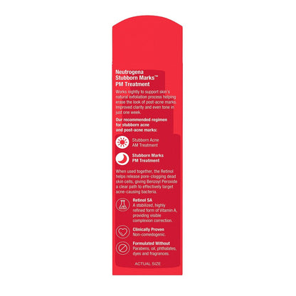 Neutrogena Retinol SA Stubborn Marks PM Treatment – Face Exfoliating Treatment for Post-Acne Marks & Uneven Skin Tone, Non-Comedogenic, 1.0 Fl Oz