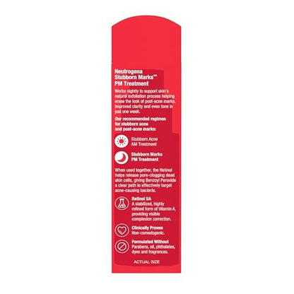 Neutrogena Retinol SA Stubborn Marks PM Treatment – Face Exfoliating Treatment for Post-Acne Marks & Uneven Skin Tone, Non-Comedogenic, 1.0 Fl Oz