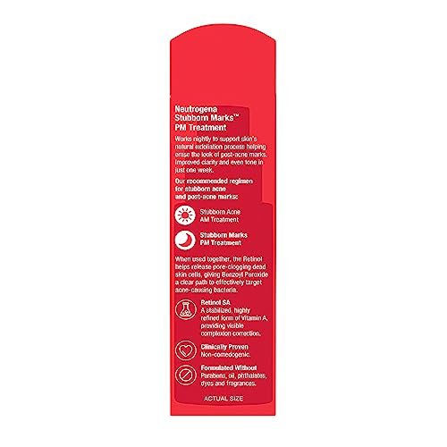 Neutrogena Retinol SA Stubborn Marks PM Treatment – Face Exfoliating Treatment for Post-Acne Marks & Uneven Skin Tone, Non-Comedogenic, 1.0 Fl Oz - görsel 15