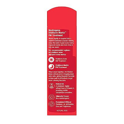 Neutrogena Retinol SA Stubborn Marks PM Treatment – Face Exfoliating Treatment for Post-Acne Marks & Uneven Skin Tone, Non-Comedogenic, 1.0 Fl Oz